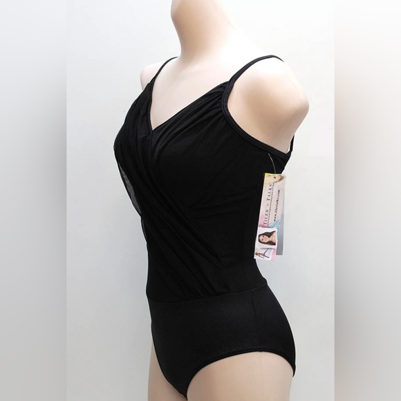 Body Wrappers Premiere Collection #P1060 Black camisole Leotard - Picture 2 of 11
